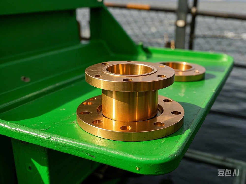 Single-flange copper bushing for ship equipment